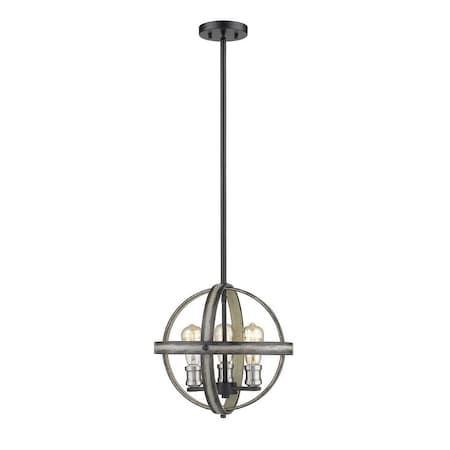Z-Lite Kirkland 3 Light Pendant, Ashen Barnboard 472B14-ABB